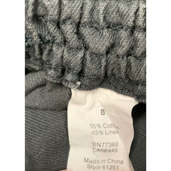 J Crew Skirt womens size 8 Gray Paper Bag Skirt Linen Blend two front pockets - Picture 4 of 6